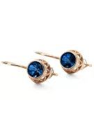 Vintage style Earrings Sapphire Original Vintage 14K Rose Gold vec117r